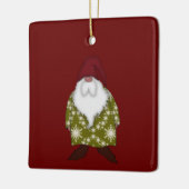 Weihnachtsgnome | Schneeflocken | Geschenk Keramikornament (Links)