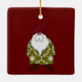 Weihnachtsgnome | Schneeflocken | Geschenk Keramikornament (Rückseite)