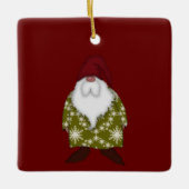 Weihnachtsgnome | Schneeflocken | Geschenk Keramikornament (Vorderseite)