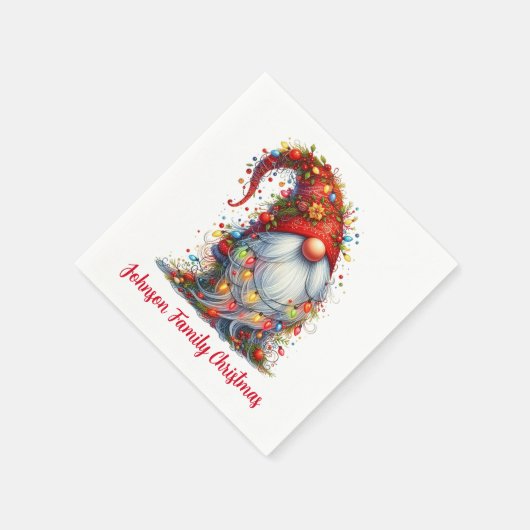 Weihnachtsgnome Serviette (Ecke)