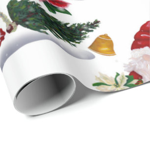 Weihnachtsgnome, Weihnachtssterne und Glocken Geschenkpapier