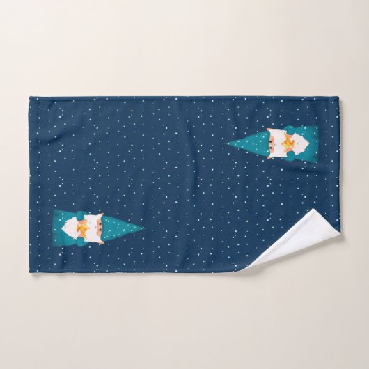 Weihnachtsgnomen auf Blue Badhandtuch Set (Handtuch)