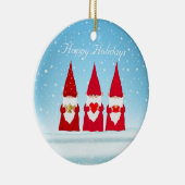 Weihnachtsgnomen auf Light Blue Keramik Ornament (Rechts)