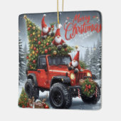 Weihnachtsgnomen außerhalb der Straße Keramikornament (Links)