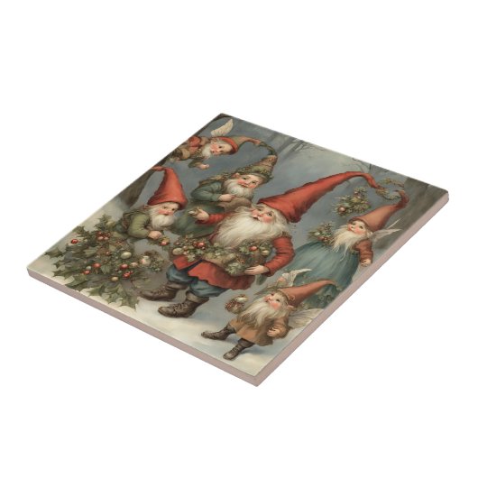 Weihnachtsgnomen der Märchen im Wald Fliese (Seite)