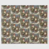 Weihnachtsgnomen der Märchen im Wald Geschenkpapier (Flach)