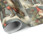 Weihnachtsgnomen der Märchen im Wald Geschenkpapier (Rolleneckpunkt)