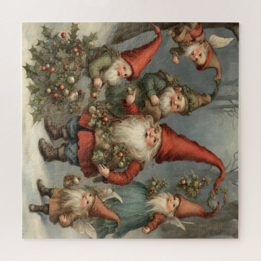 Weihnachtsgnomen der Märchen im Wald Puzzle (Horizontal)