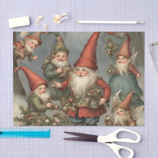 Weihnachtsgnomen der Märchen im Wald Seidenpapier (Handwerk)