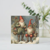 Weihnachtsgnomen der Märchen im Winterwald Karte (Stehend Vorderseite)