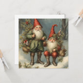 Weihnachtsgnomen der Märchen im Winterwald Karte (Vorderseite/Rückseite Beispiel)