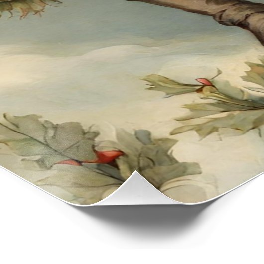 Weihnachtsgnomen der Märchen im Winterwald Poster (Ecke)