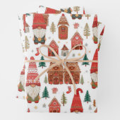 Weihnachtsgnomen & Gingerbread Nordic Village Geschenkpapier Set (Beispiel)
