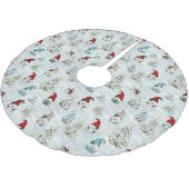 Weihnachtsgnomen im Schnee Wasserfarbener Urlaub Polyester Weihnachtsbaumdecke (Schrägansicht)