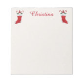 Weihnachtsgnomen in Roten Strümpfen Süßkarren Notizblock (Vorderseite)