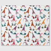 Weihnachtsgnomen mit Lantern Wasserfarbenurlaub Geschenkpapier (Flach)