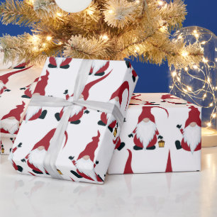 Weihnachtsgnomen mit Lantern Wasserfarbenurlaub Geschenkpapier