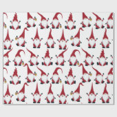 Weihnachtsgnomen mit Lantern Wasserfarbenurlaub Geschenkpapier (Flach)