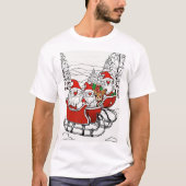 Weihnachtsgnomen mit Schlitten und Rentier - Festl T-Shirt (Vorderseite)
