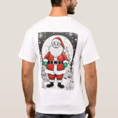 Weihnachtsgnomen mit Schlitten und Rentier - Festl T-Shirt (Rückseite)