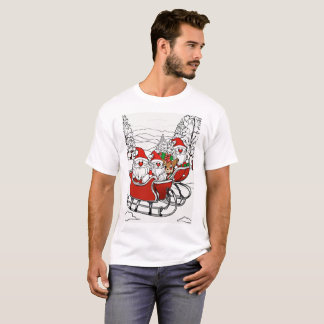 Weihnachtsgnomen mit Schlitten und Rentier - Festl T-Shirt