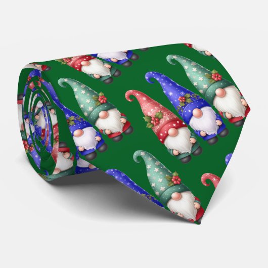 Weihnachtsgnomen mit Schneeflocken Krawatte (Gerollt)