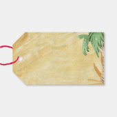 Weihnachtsgnomen mit Sleigh auf dem Sand Geschenkanhänger (Rückseite Horizontal)