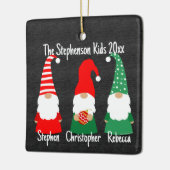 Weihnachtsgnomen Niedlich Familie 3 Kinder Urlaub Keramikornament (Links)