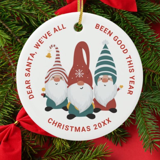 Weihnachtsgnomen Niedlicher Feiertag Keramik Ornament