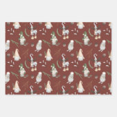 Weihnachtsgnomen - Nordic Wrapping Paper Sheets Geschenkpapier Set (Vorderseite)