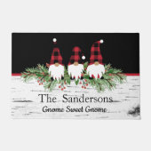 Weihnachtsgnomen Pine Garland Black | Aspen Wood Fußmatte (Vorderseite)