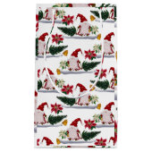 Weihnachtsgnomen, Poinsettia und Glocken Kleine Geschenktüte (Vorderseite)
