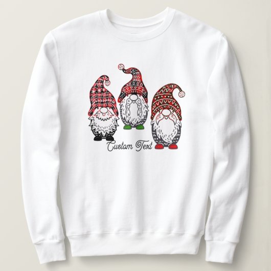 Weihnachtsgnomen Pun Graphic Kariertes Muster Funn Sweatshirt (Design vorne)