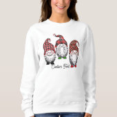 Weihnachtsgnomen Pun Graphic Kariertes Muster Funn Sweatshirt (Vorderseite)