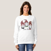 Weihnachtsgnomen Pun Graphic Kariertes Muster Funn Sweatshirt (Vorne ganz)