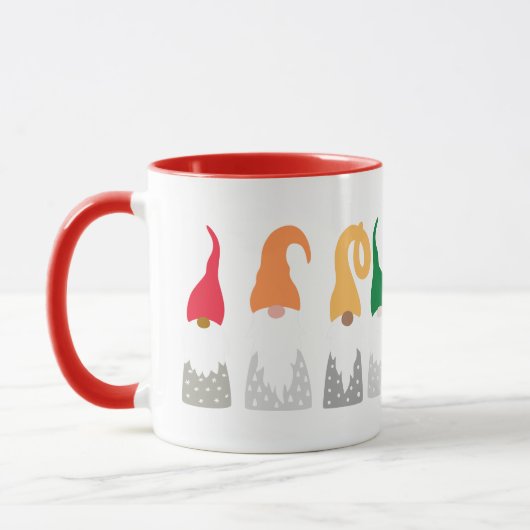 Weihnachtsgnomen (Regenbogen) Tasse (Links)