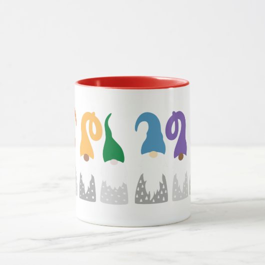 Weihnachtsgnomen (Regenbogen) Tasse (Zentrum)