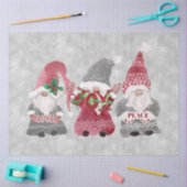 Weihnachtsgnomen Schneeflocken Grau Red Decoupage  Seidenpapier (Basteln)