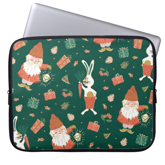 Weihnachtsgnomen, Sonntagsmuster. Laptopschutzhülle (Vorderseite)