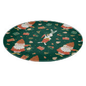 Weihnachtsgnomen, Sonntagsmuster. Schneidebrett (Ecke)