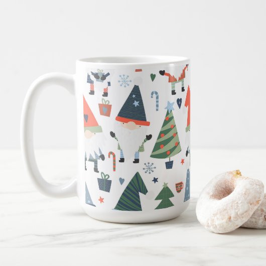 Weihnachtsgnomen Trees Candy Canes Kaffeetasse (Mit Donut)