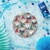 Weihnachtsgnomen und Candies-Urlaubsmuster Pappteller (Party)