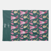 Weihnachtsgnomen und Rentiere mit Handschuhen Geschirrtuch (Horizontal)