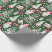 Weihnachtsgnomen, Weihnachtsbäume Geschenkpapier (Ecke)