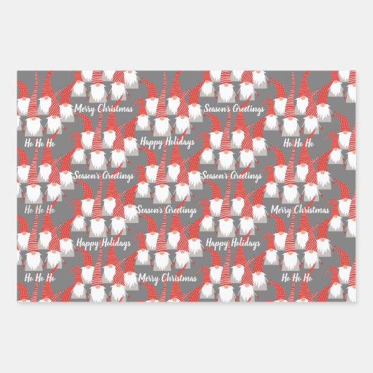 Weihnachtsgnomen Weihnachtselfen Niedlichen Saison Geschenkpapier Set (Vorderseite 2)