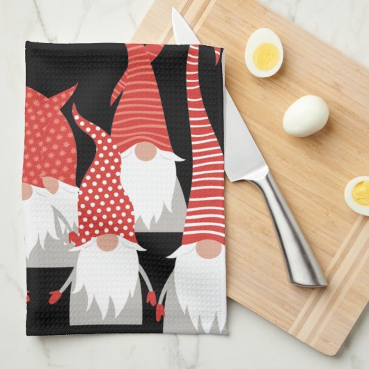 Weihnachtsgnomen Weihnachtselfen Niedlichen Saison Geschirrtuch (Viertel Falte)