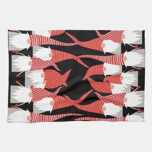 Weihnachtsgnomen Weihnachtselfen Niedlichen Saison Geschirrtuch (Horizontal)