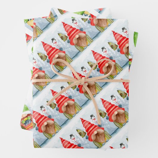 Weihnachtsgnomen Wrapping Paper Sheets Geschenkpapier Set (Beispiel)
