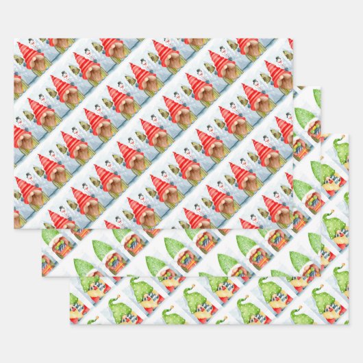 Weihnachtsgnomen Wrapping Paper Sheets Geschenkpapier Set (Set)