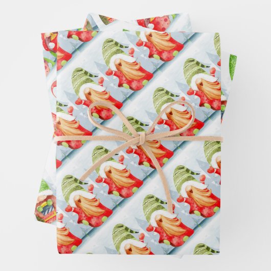Weihnachtsgnomen Wrapping Paper Sheets Geschenkpapier Set (Beispiel)